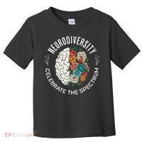 Brain Floral Neurodiversity Celebrate The Spectrum Autism Toddler T-Shirt thumb 0