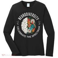 Brain Floral Neurodiversity Celebrate The Spectrum Autism Women's Long Sleeve Shirt thumb 0