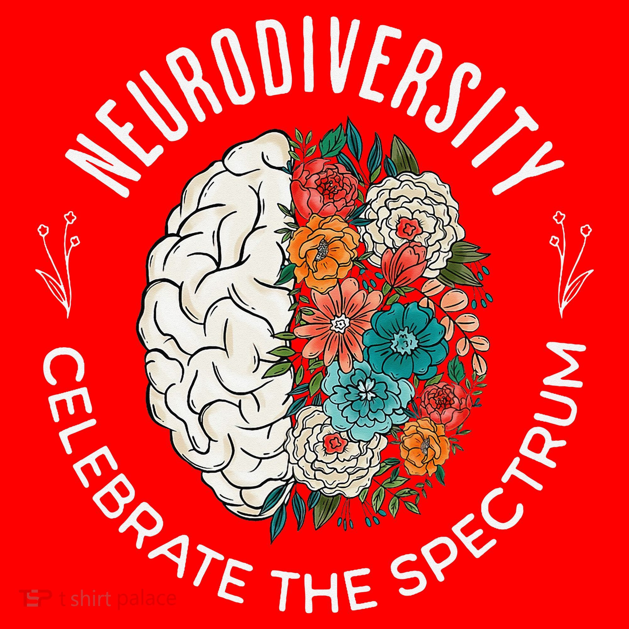 Brain Floral Neurodiversity Celebrate The Spectrum Autism Santa Hat