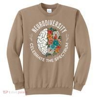 Brain Floral Neurodiversity Celebrate The Spectrum Autism Sweatshirt thumb 0