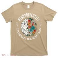 Brain Floral Neurodiversity Celebrate The Spectrum Autism T-Shirt thumb 0