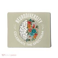 Brain Floral Neurodiversity Celebrate The Spectrum Autism Mousepad thumb 0