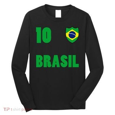 Brazil Flag Number 10 Brasil Long Sleeve Shirt