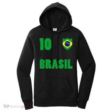 Brazil Flag Number 10 Brasil Women's Hoodie