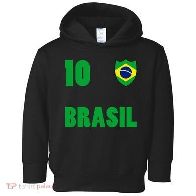 Brazil Flag Number 10 Brasil Toddler Hoodie