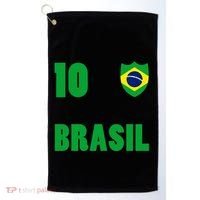 Brazil Flag Number 10 Brasil Golf Towel thumb 0