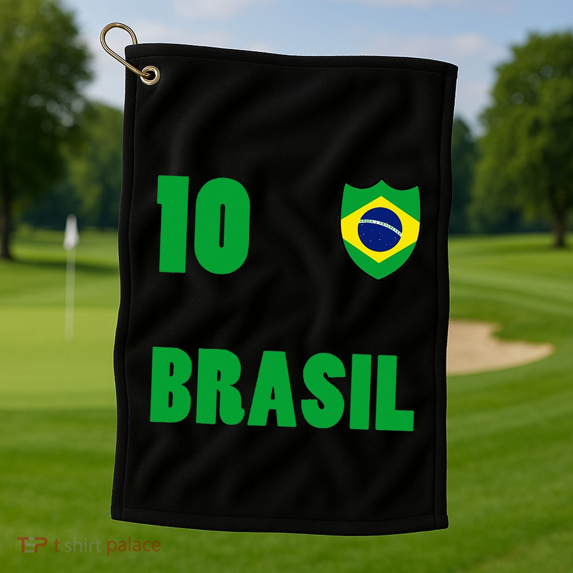 Brazil Flag Number 10 Brasil Golf Towel