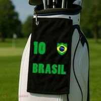 Brazil Flag Number 10 Brasil Golf Towel thumb 2