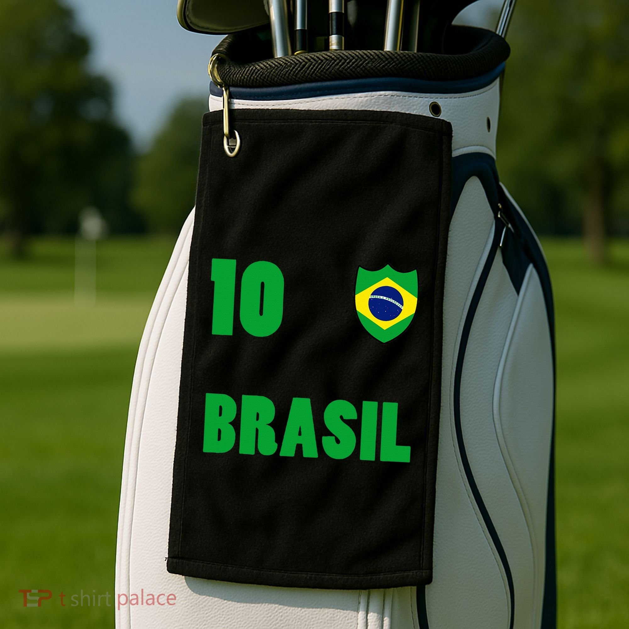 Brazil Flag Number 10 Brasil Golf Towel