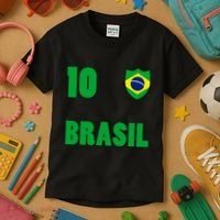 Brazil Flag Number 10 Brasil Kids T-Shirt thumb 3
