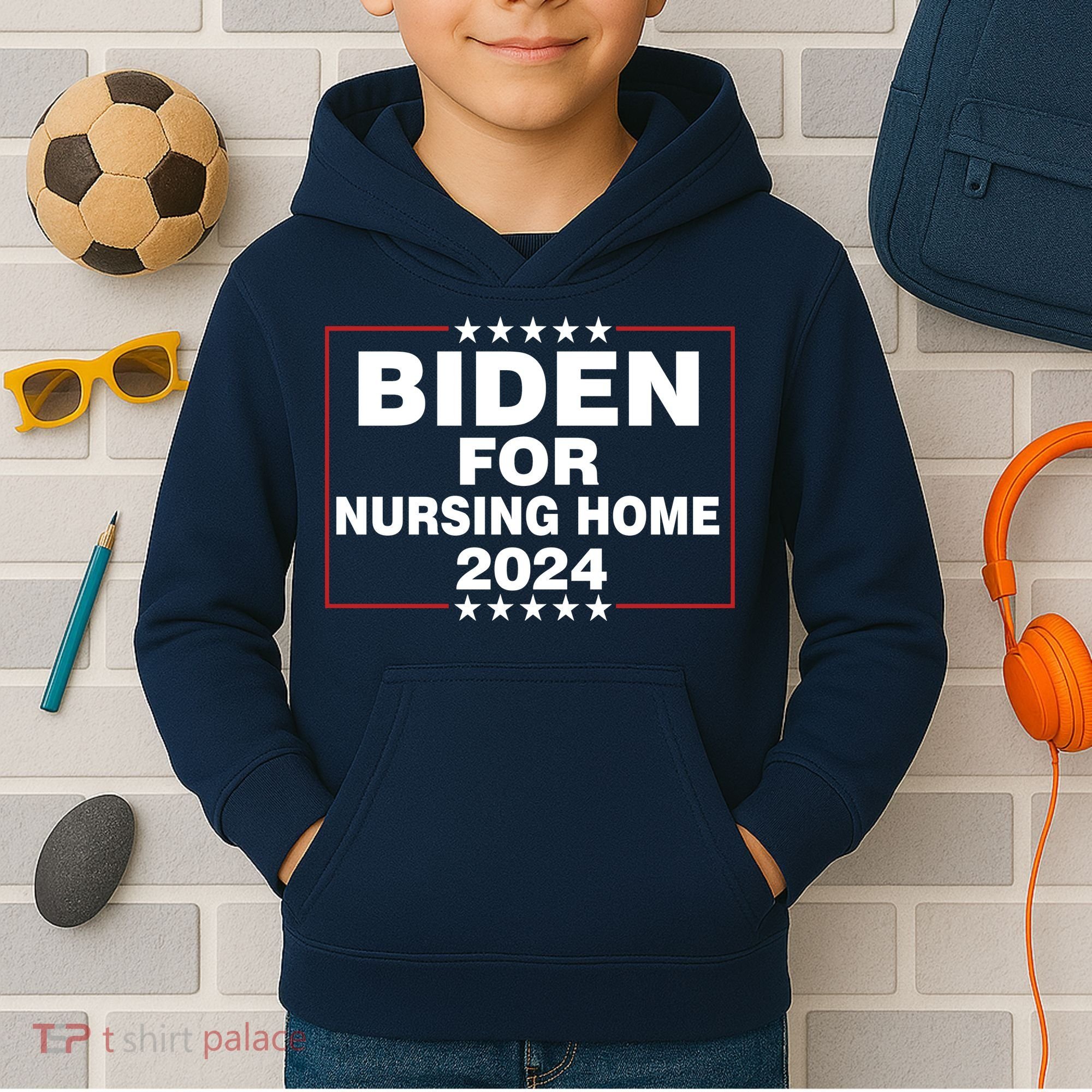 Biden For Nursing Home 2024 Kids Hoodie