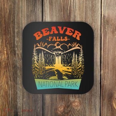 Beaver Falls National Park Vintage Design Coaster