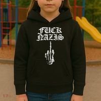 Blackcraft Fuck Nazis Kids Hoodie thumb 3