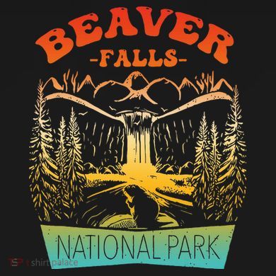 Beaver Falls National Park Vintage Design Button