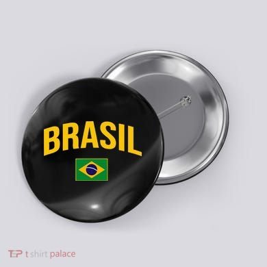 Brasil Flag Of Brazil Button