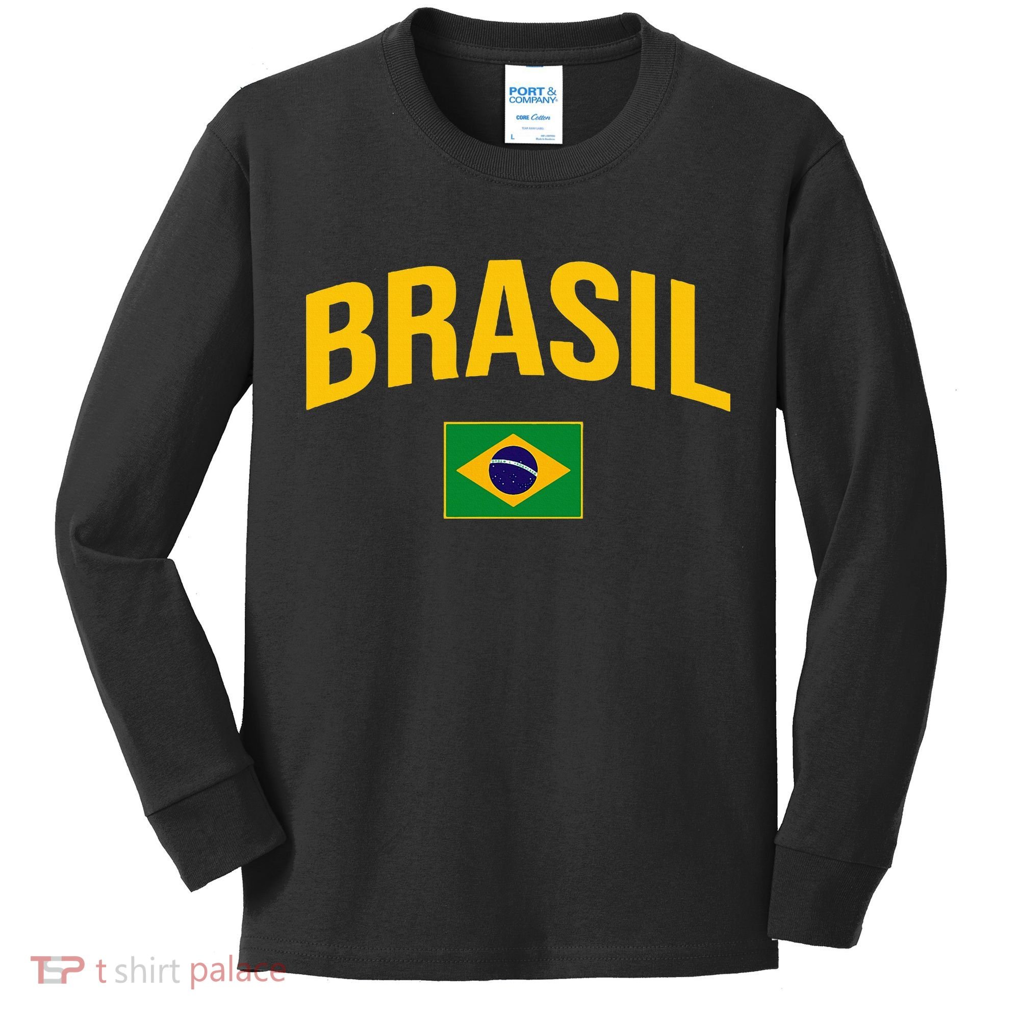 Brasil Flag Of Brazil Kids Long Sleeve Shirt