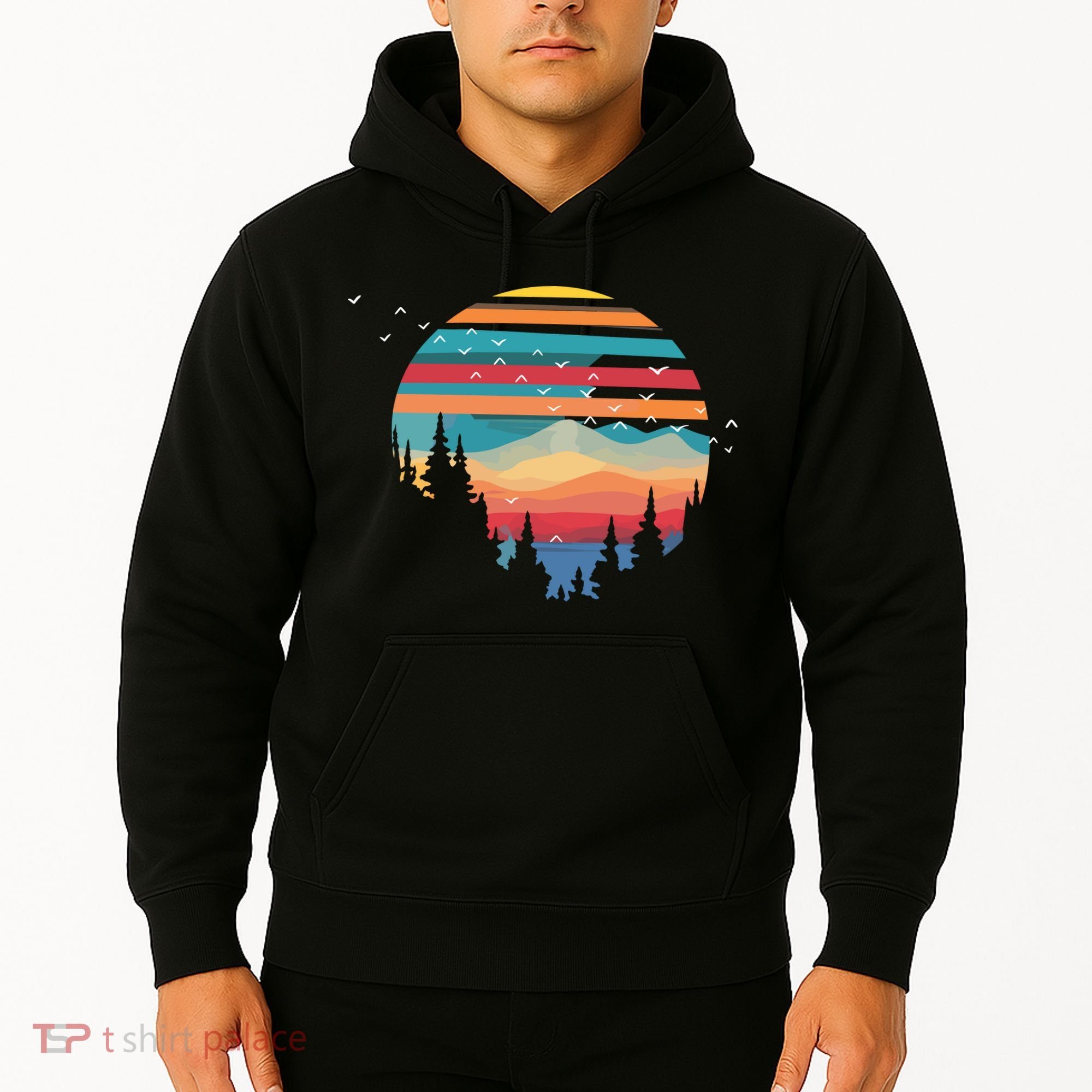 Birds Flying Over Sunset Hoodie