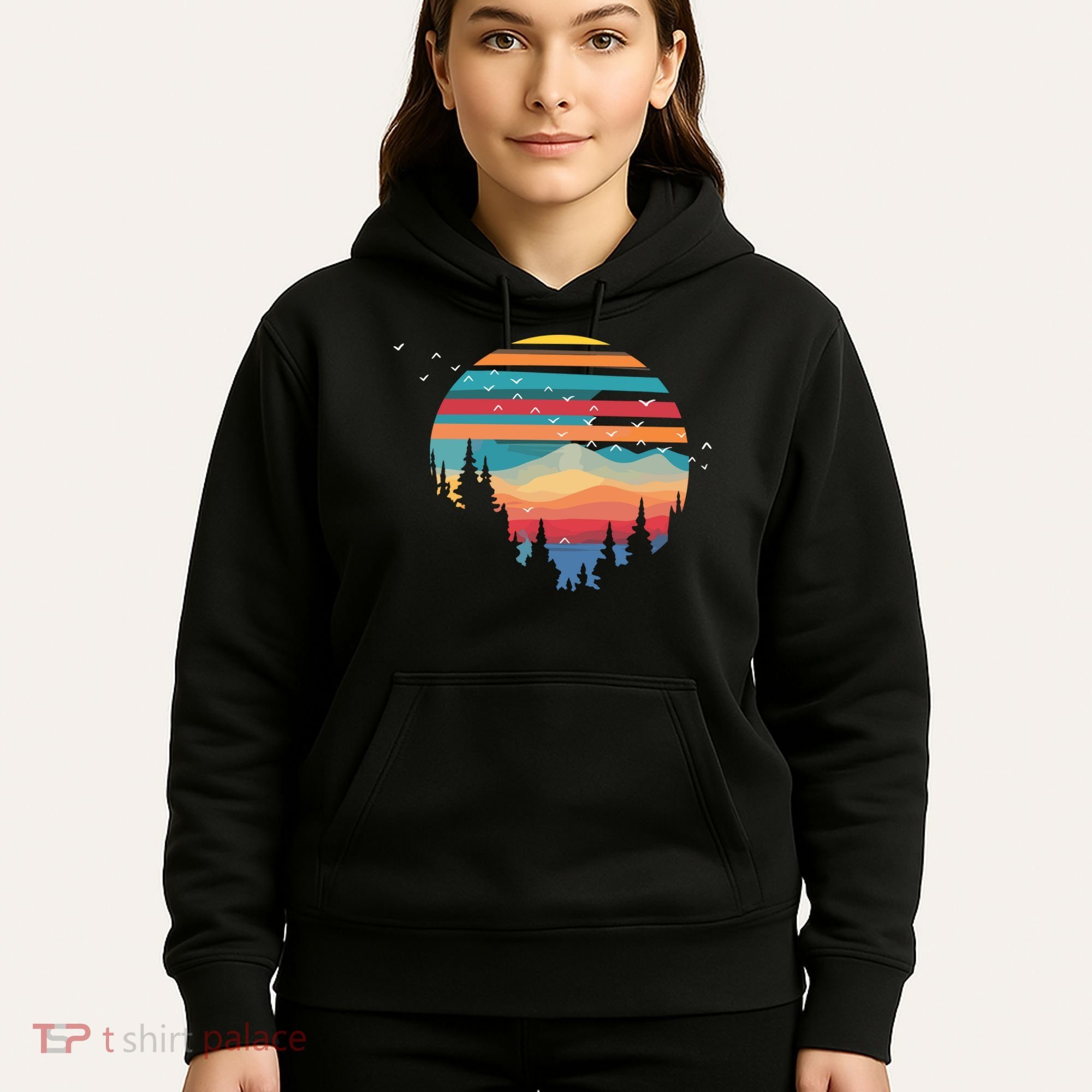 Birds Flying Over Sunset Hoodie