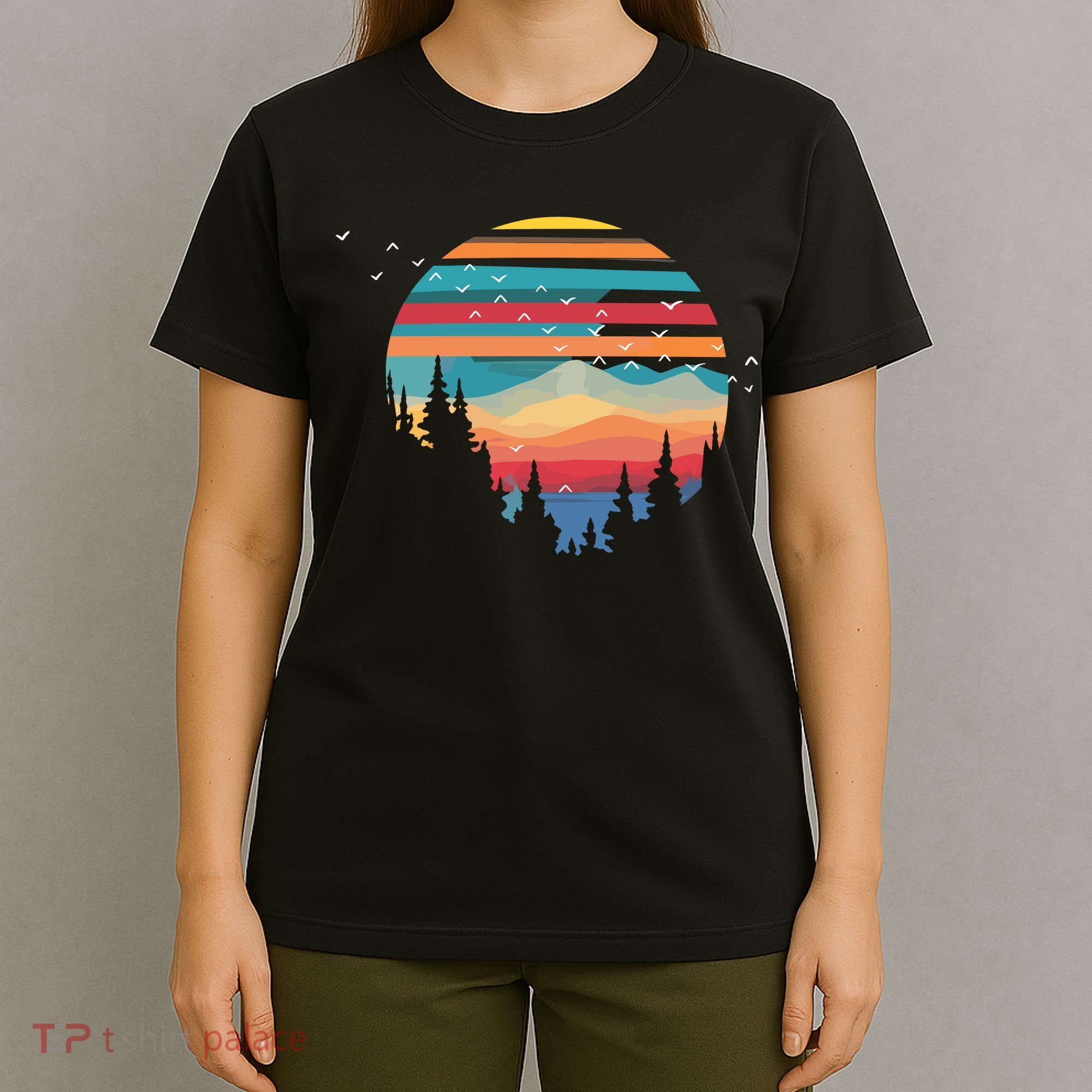 Birds Flying Over Sunset T-Shirt