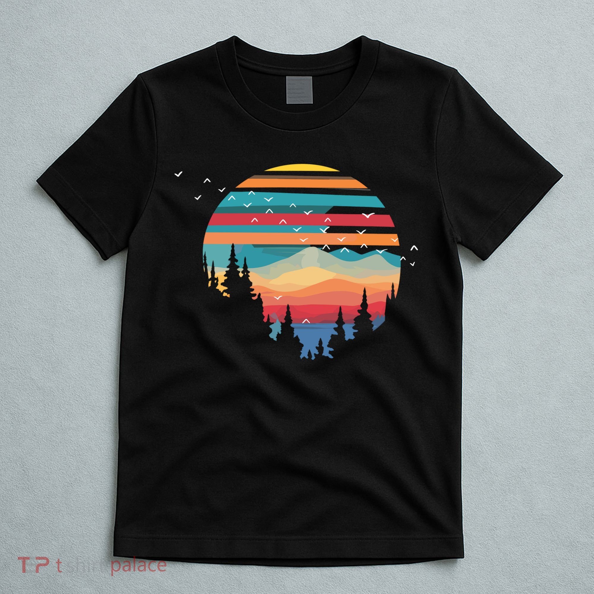 Birds Flying Over Sunset T-Shirt
