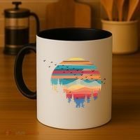 Birds Flying Over Sunset Coffee Mug thumb 4