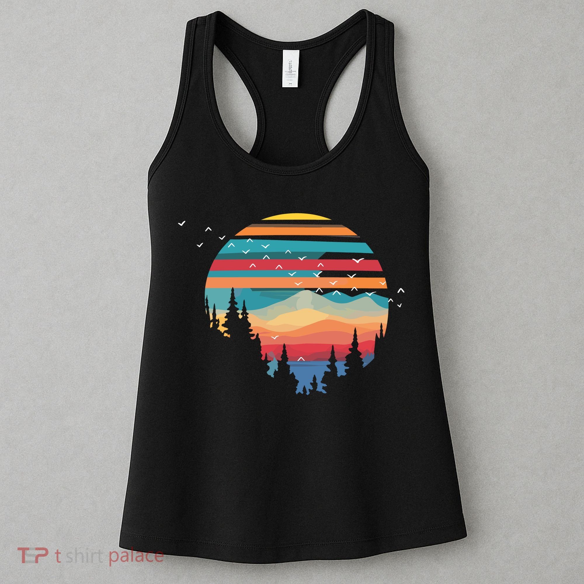 Birds Flying Over Sunset Women's Tank Top
