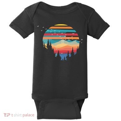 Birds Flying Over Sunset Baby Bodysuit