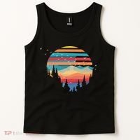Birds Flying Over Sunset Tank Top thumb 2