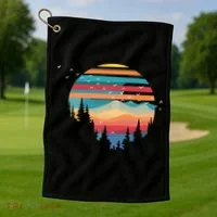 Birds Flying Over Sunset Golf Towel thumb 1
