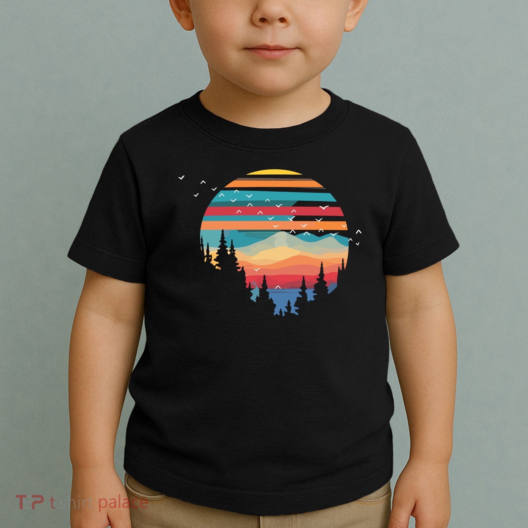 Birds Flying Over Sunset Toddler T-Shirt