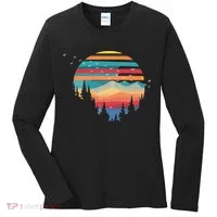 Birds Flying Over Sunset Women's Long Sleeve Shirt thumb 0