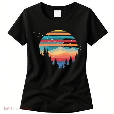 Birds Flying Over Sunset Women's T-Shirt