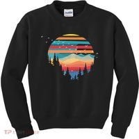 Birds Flying Over Sunset Kids Sweatshirt thumb 0