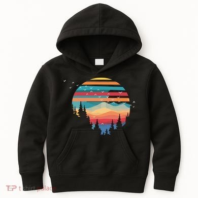 Birds Flying Over Sunset Kids Hoodie