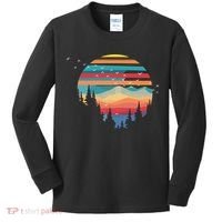 Birds Flying Over Sunset Kids Long Sleeve Shirt thumb 0