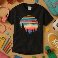 Birds Flying Over Sunset Kids T-Shirt thumb 3