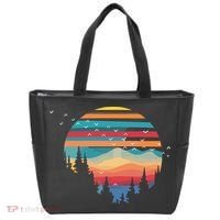 Birds Flying Over Sunset Tote Bag thumb 0