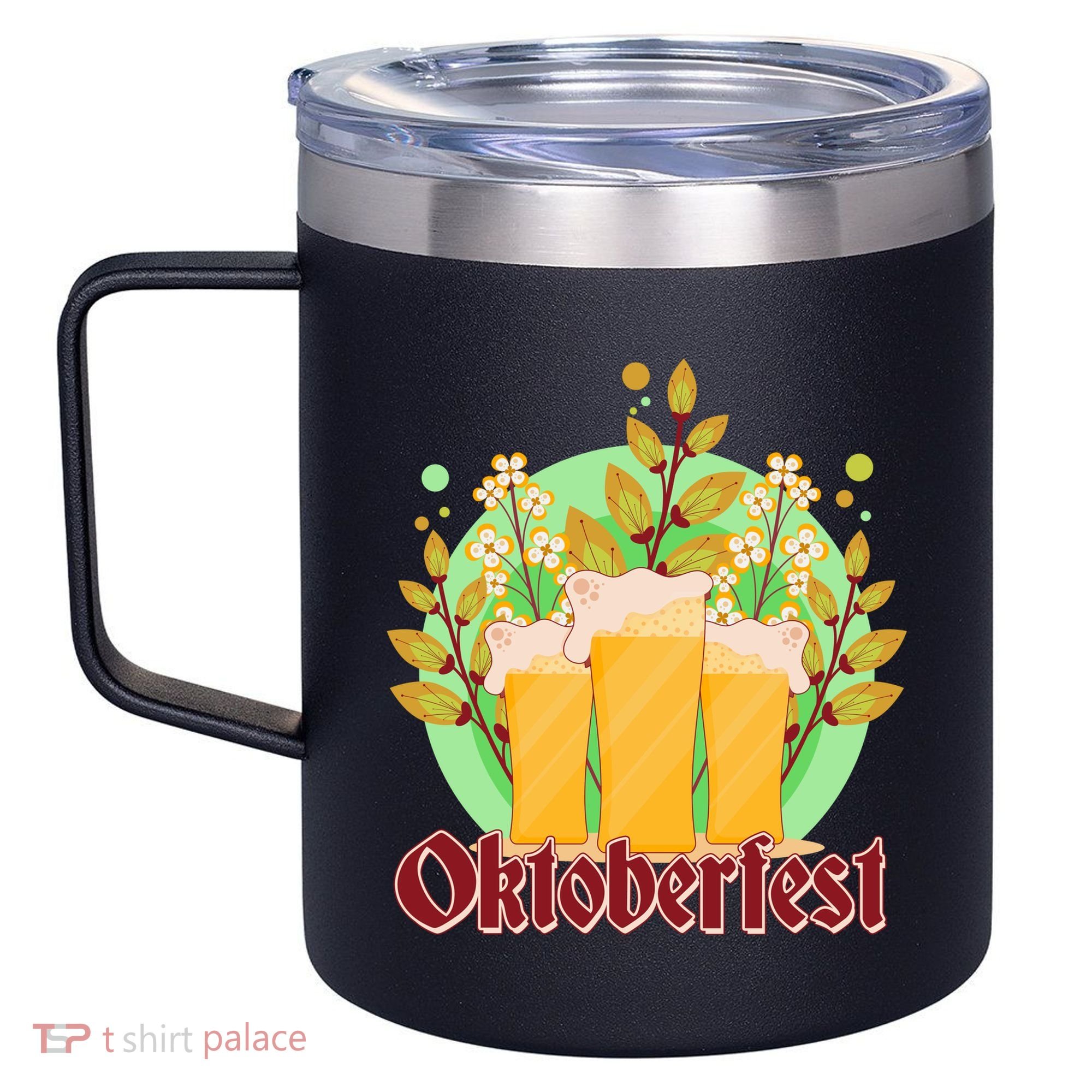 Boho Floral Oktoberfest Beers 12oz Stainless Steel Coffee Mug