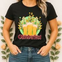 Boho Floral Oktoberfest Beers Women's T-Shirt thumb 2
