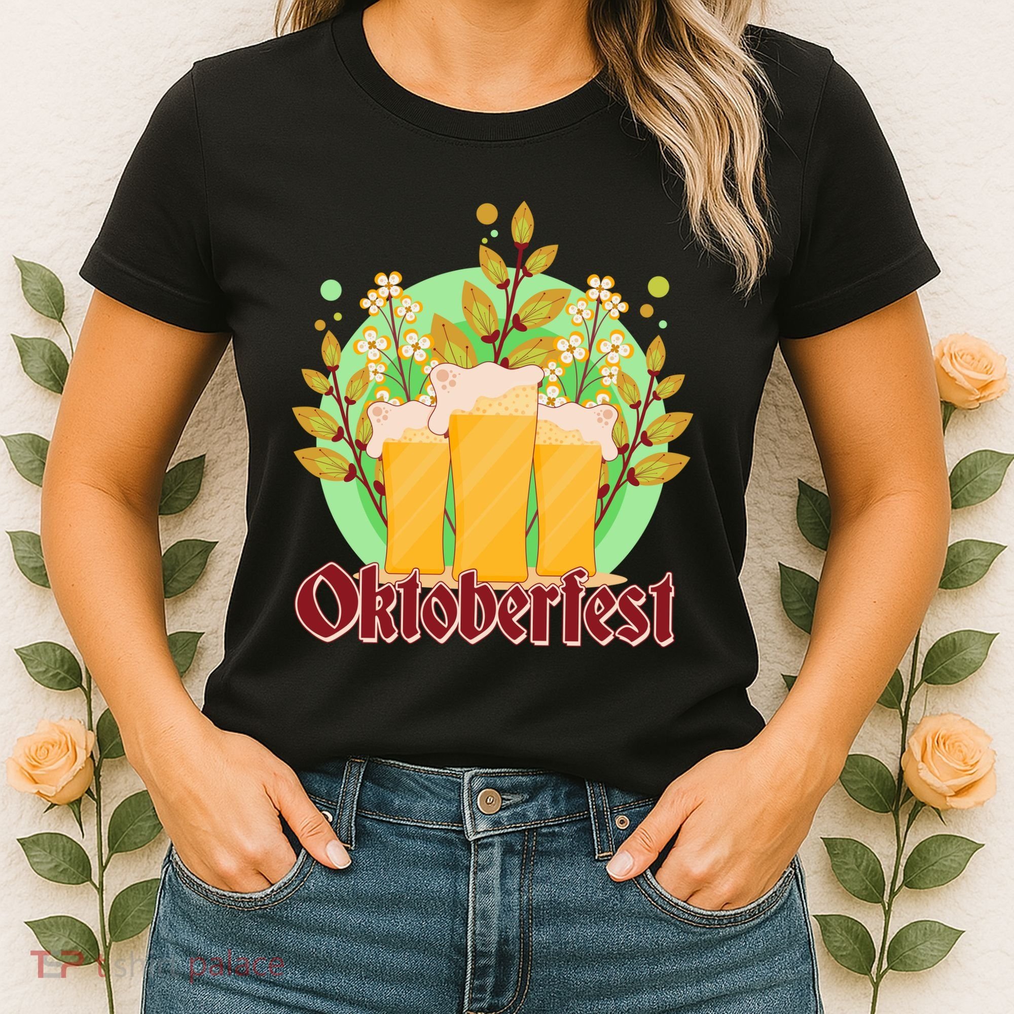 Boho Floral Oktoberfest Beers Women's T-Shirt