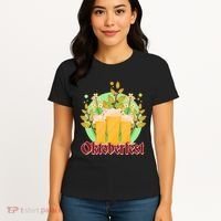 Boho Floral Oktoberfest Beers Women's T-Shirt thumb 4