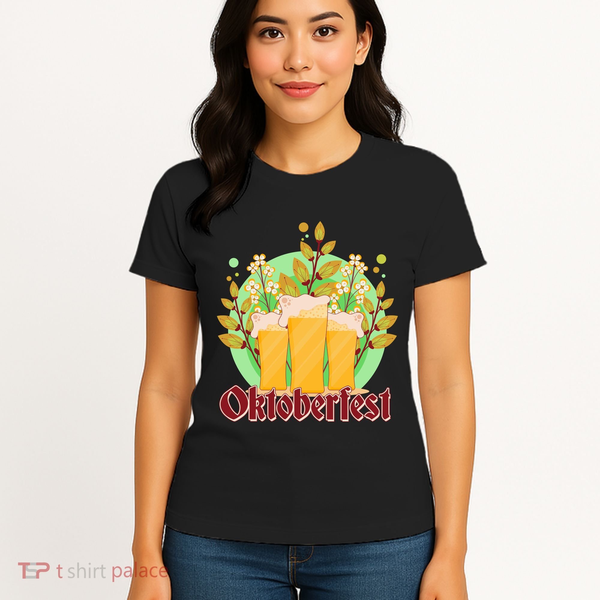 Boho Floral Oktoberfest Beers Women's T-Shirt
