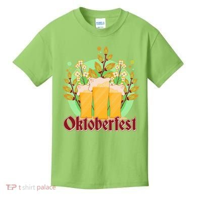 Boho Floral Oktoberfest Beers Kids T-Shirt