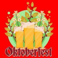 Boho Floral Oktoberfest Beers Santa Hat thumb 1