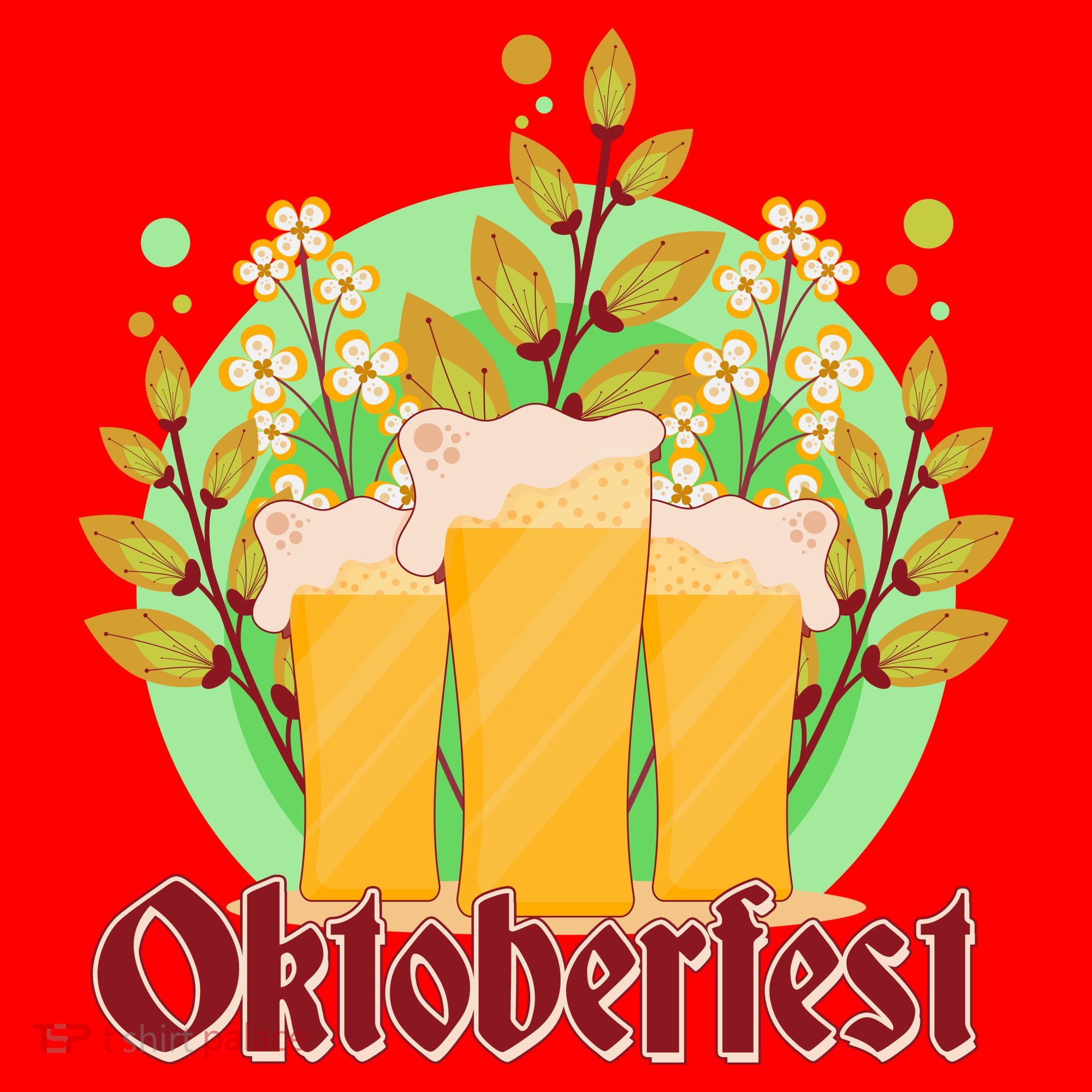 Boho Floral Oktoberfest Beers Santa Hat
