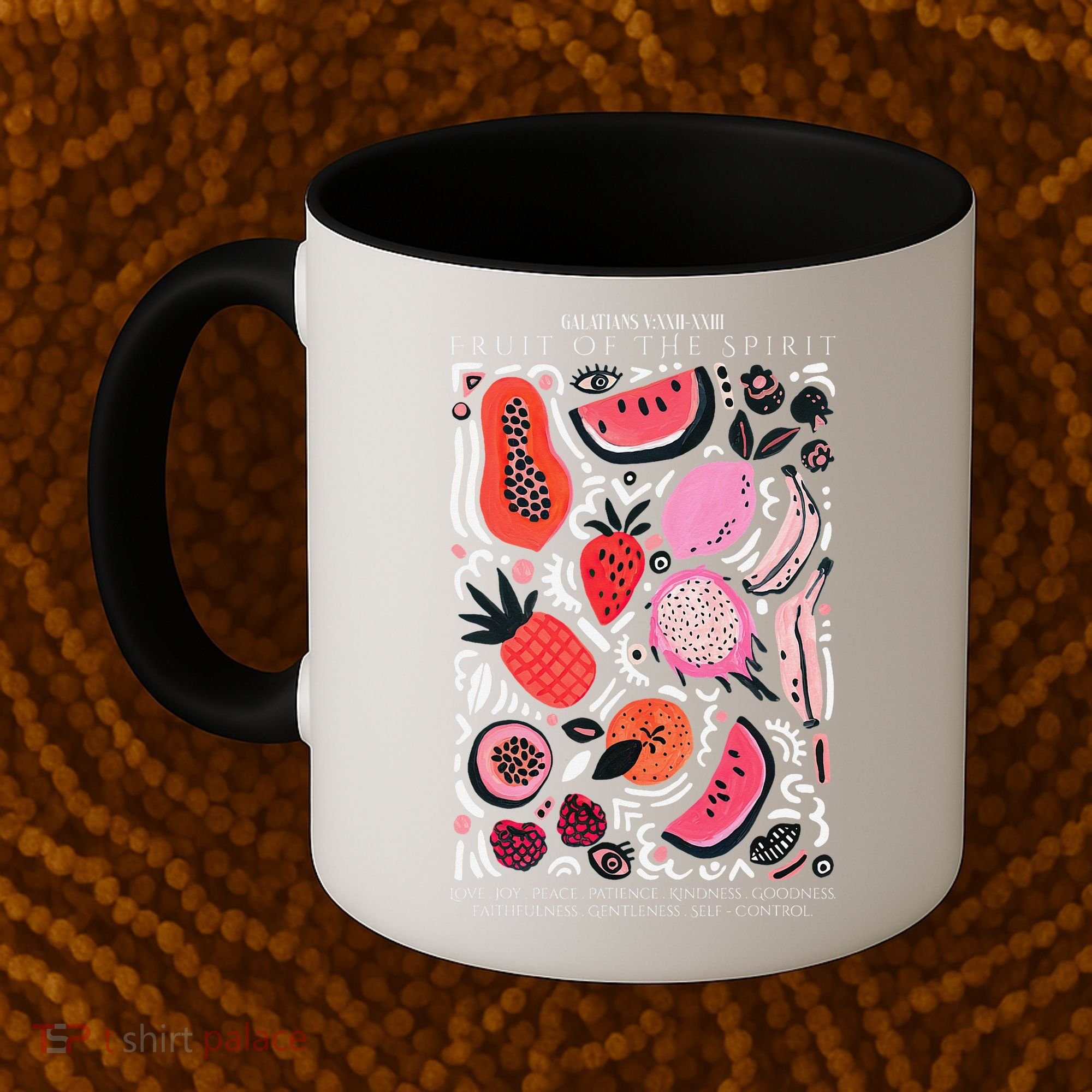 Boho Fruit Of The Spirit Fruit Bible Verse Jesus Christian Coffee Mug