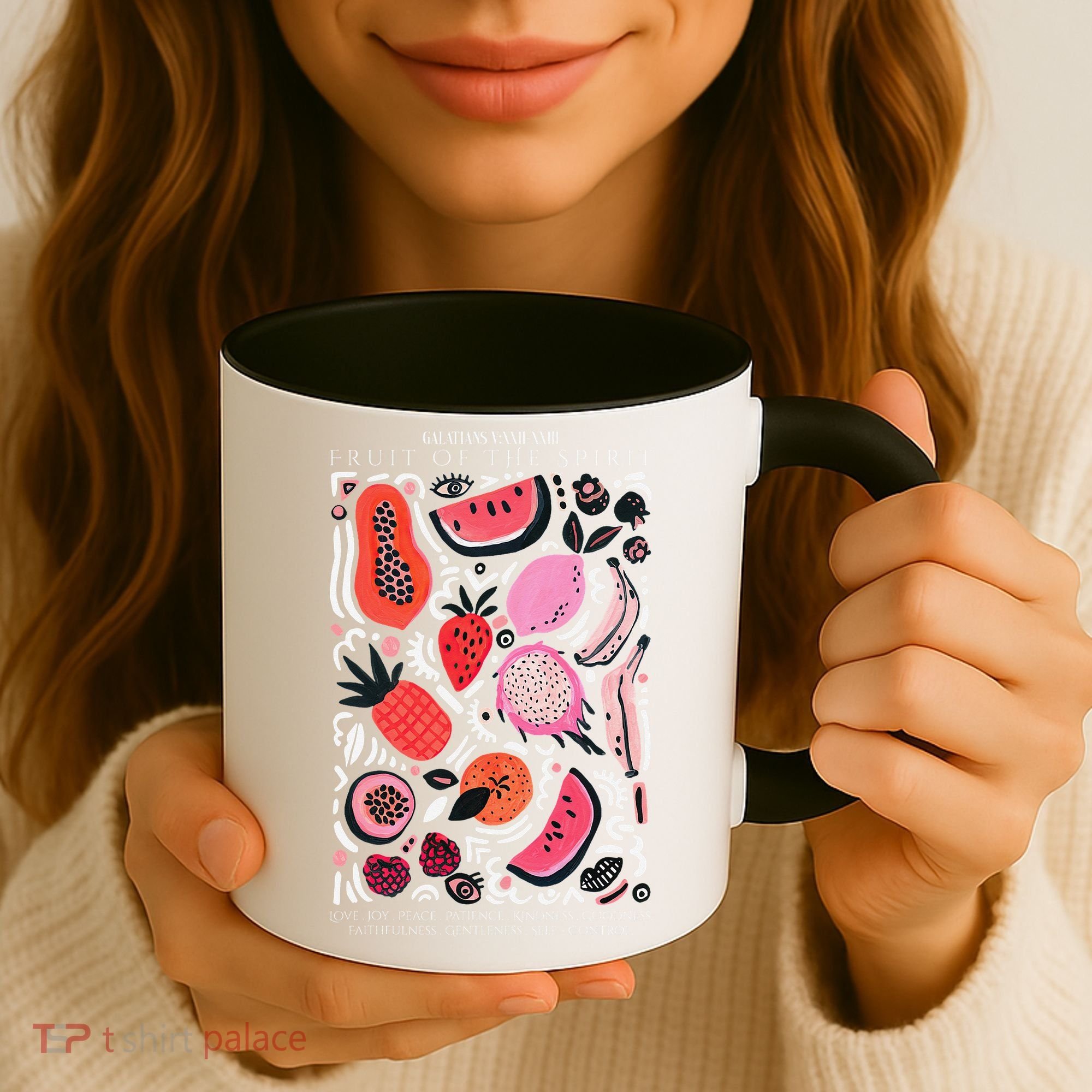 Boho Fruit Of The Spirit Fruit Bible Verse Jesus Christian Coffee Mug