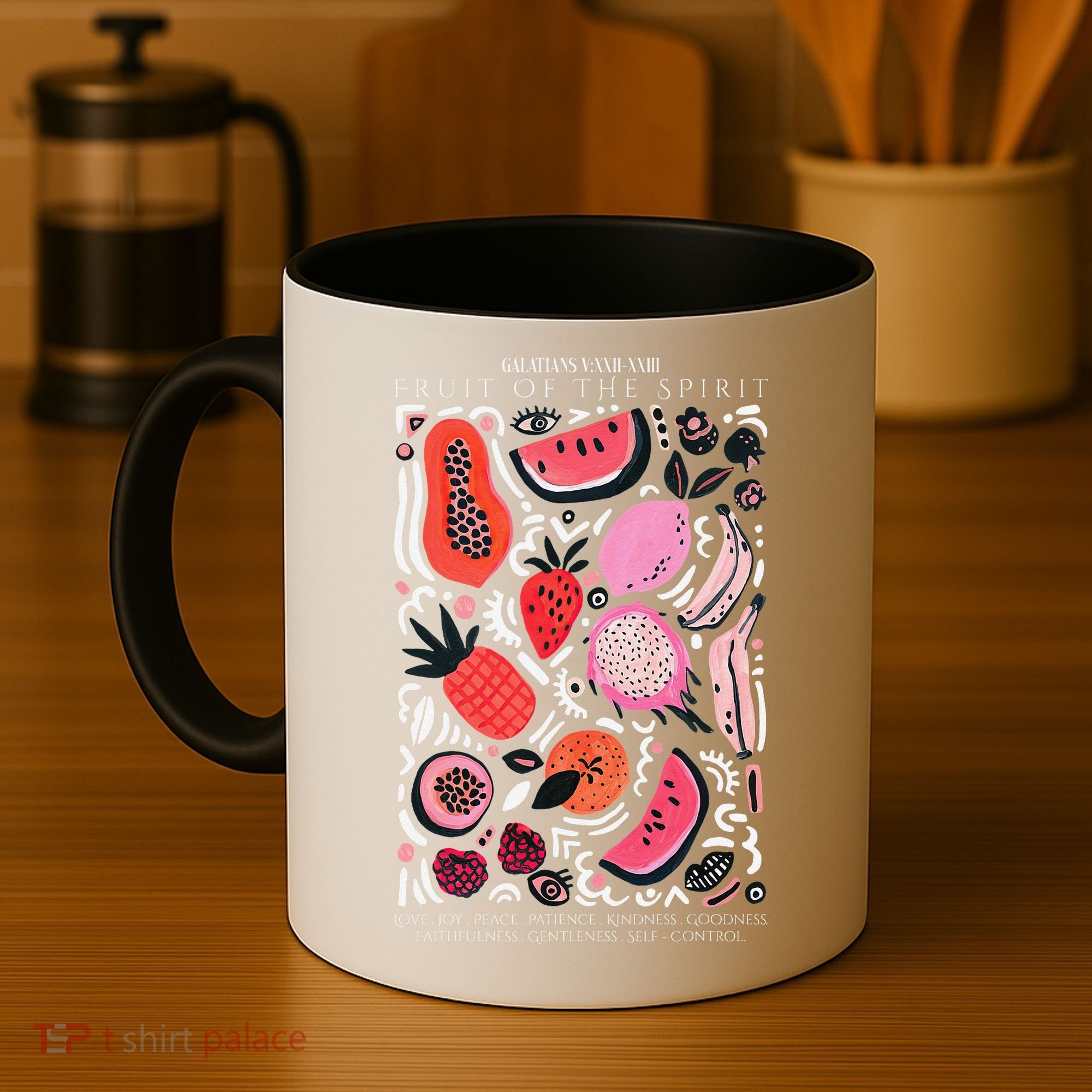 Boho Fruit Of The Spirit Fruit Bible Verse Jesus Christian Coffee Mug