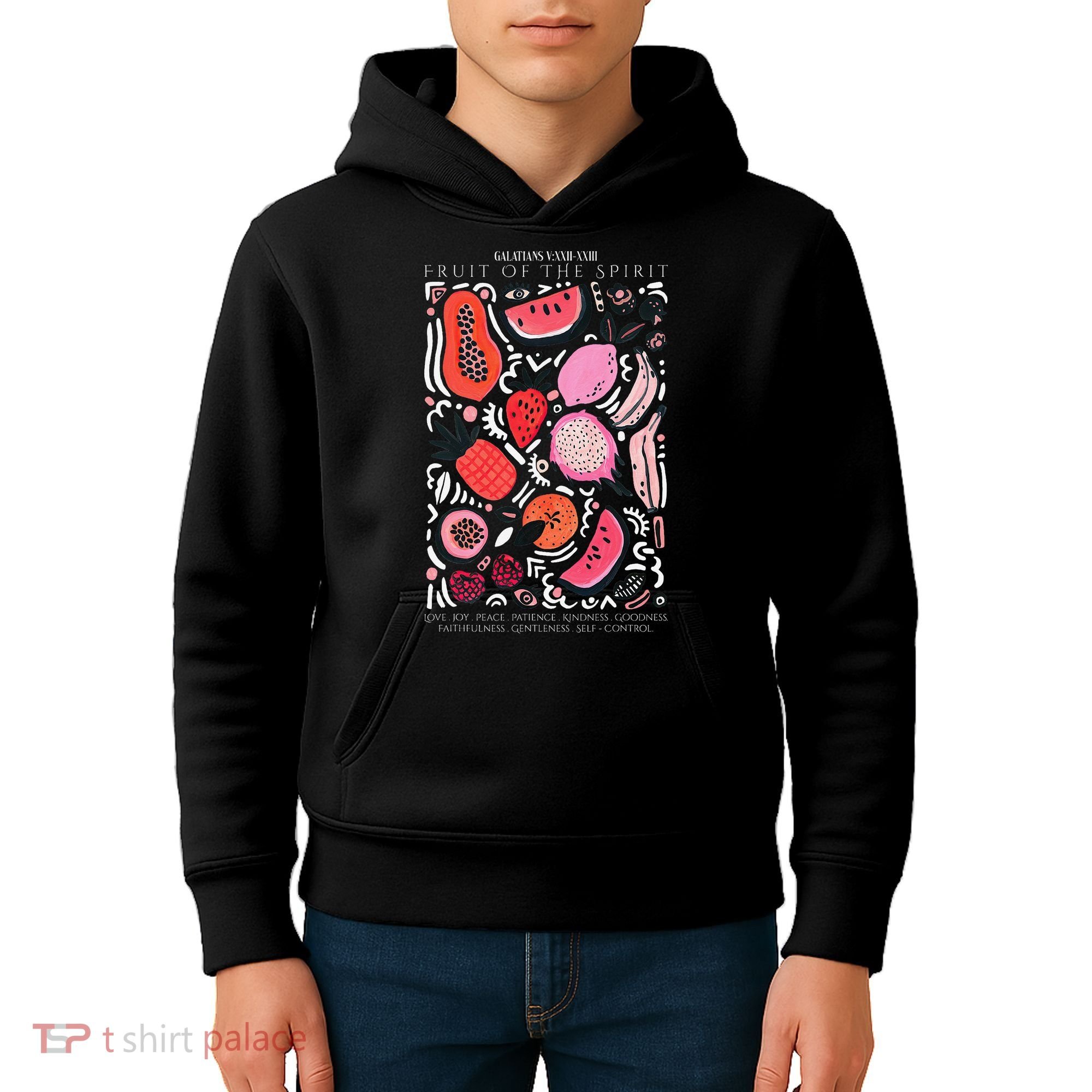 Boho Fruit Of The Spirit Fruit Bible Verse Jesus Christian Kids Hoodie