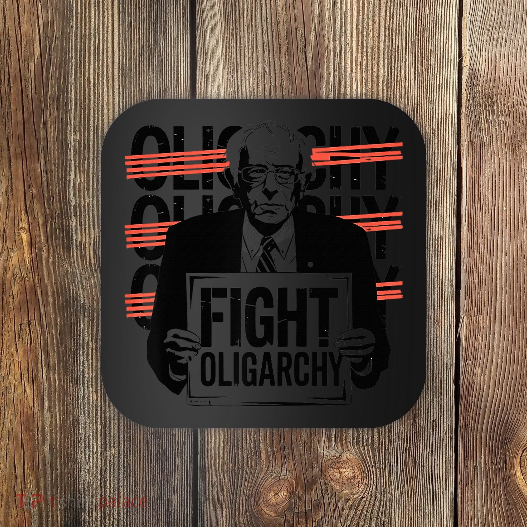 Bernie Fight Oligarchy Raglan Baseball Coaster
